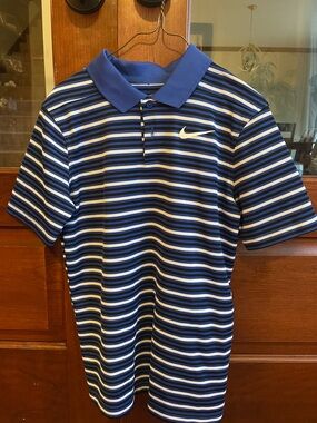 Nike kids  Blue Striped Polo Shirt